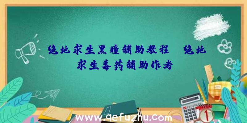 「绝地求生黑瞳辅助教程」|绝地求生毒药辅助作者